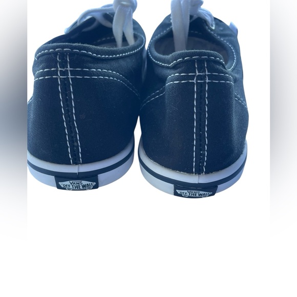 Vans Black Low-Top Canvas Sneakers with White Laces - Picture 4 of 5
